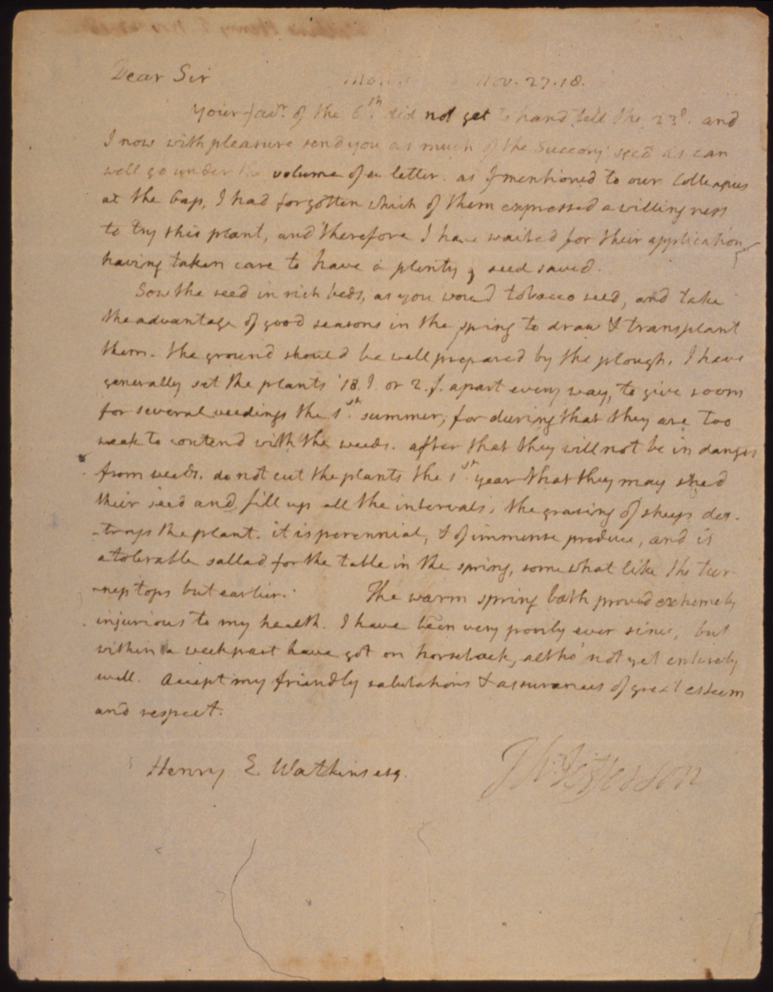 Thomas Jefferson Correspondence – On Seed Saving and Sharing